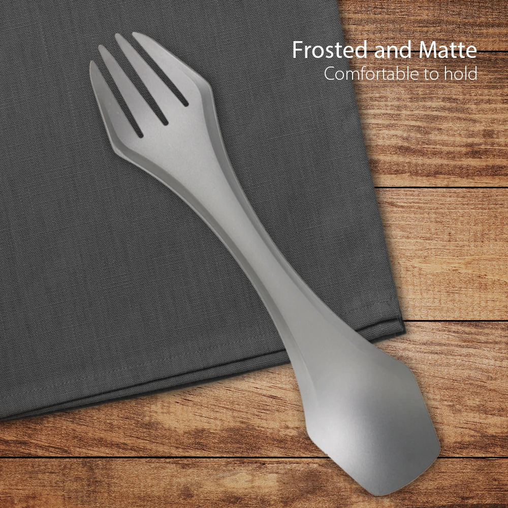 TOMSHOO Spork 2 в 1 титановая Спортивная портативная наружная столовая посуда для