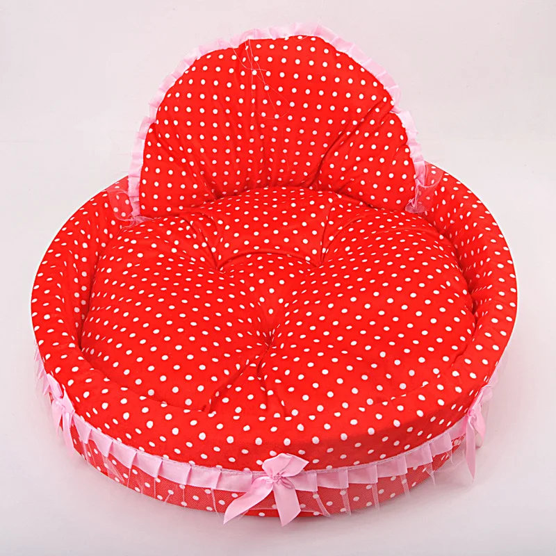 Новая Милая кровать в горошек для домашних животных кошка собака принцесса