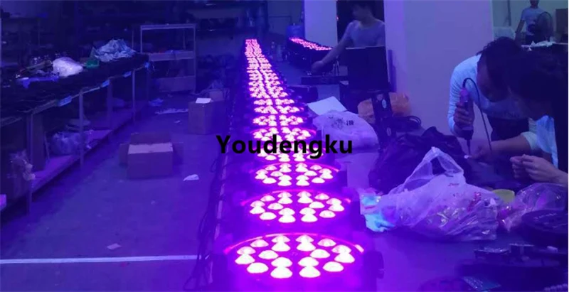12 шт. с flightcase 18x18 Вт led par zoom rgbwa uv 6in1 indoor can 64 для Рождественского украшения | Лампы и