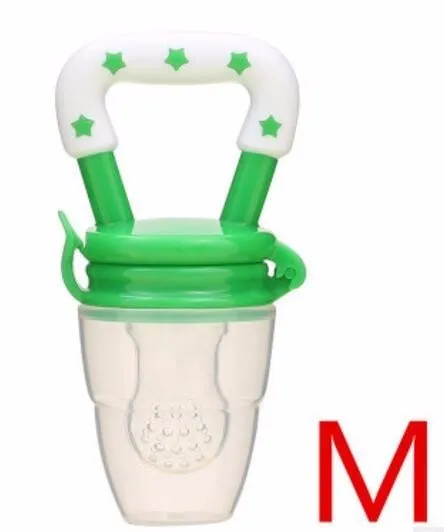 green M Соска для новорожденного, для безопасного кормления малышей, соска для фруктов, овощей, кормушка для детей, тренировочный инструмент для кормления, игрушка-колокольчик для свежего питания - Цвет: green M