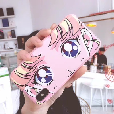 SAM S10 plus милый Сейлор Мун чехол для телефона для samsung Galaxy S10/S10e/S9 plus/S9/S8 розовая девушка мягкая задняя крышка Капа Coque - Цвет: As shown in