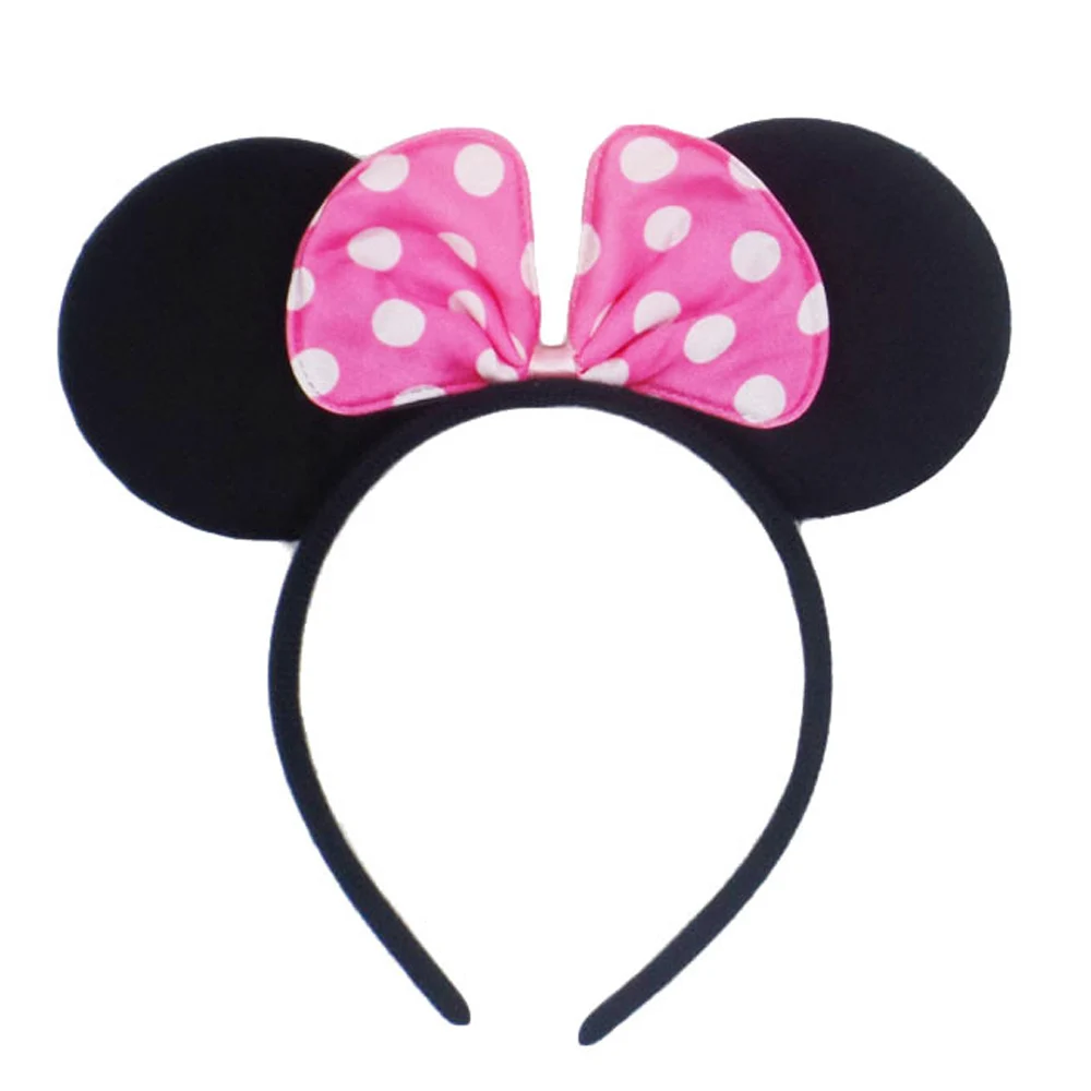 Аксессуары для волос Украшенные пайетками, повязки на голову для девушек в виде симпатичного черного ободок с мышиными ушками и бантом узлом милые модные головные уборы для девушек - Цвет: 14