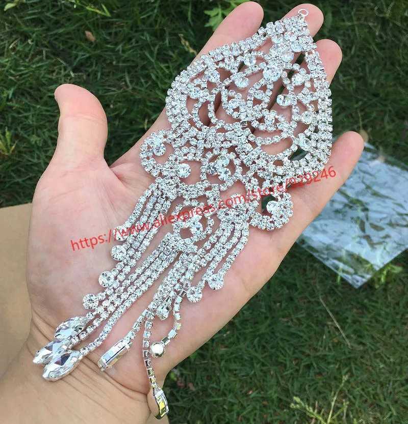 Нарядное с бахромой украшением в виде кристаллов Аппликация Для Свадебные