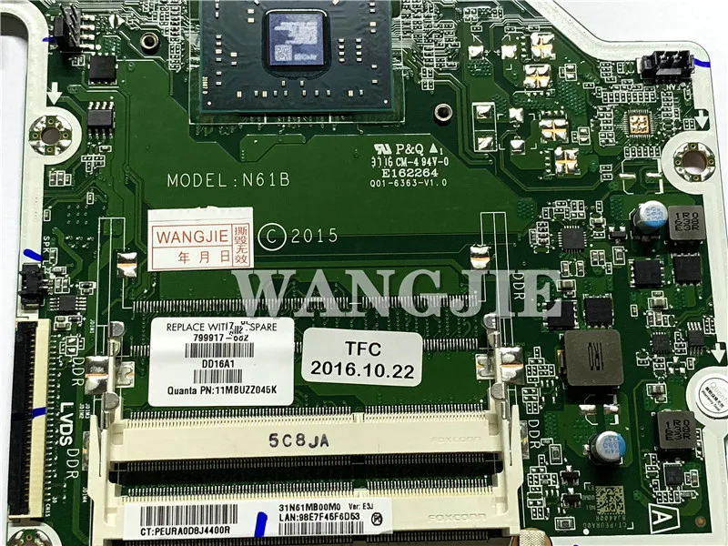 Для hp PAVILION AIO 23-Q010 N61B материнская плата 799917-602 799917-001 DD16A1 DAN61BMB6E0 REV: V Протестировано ОК