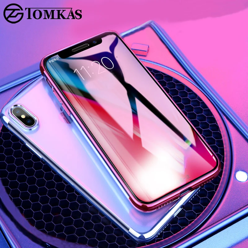 Роскошный чехол TOMKAS для IPhone X 10 Phone 7 8 6 прозрачный с покрытием из ТПУ iPhone S Plus |