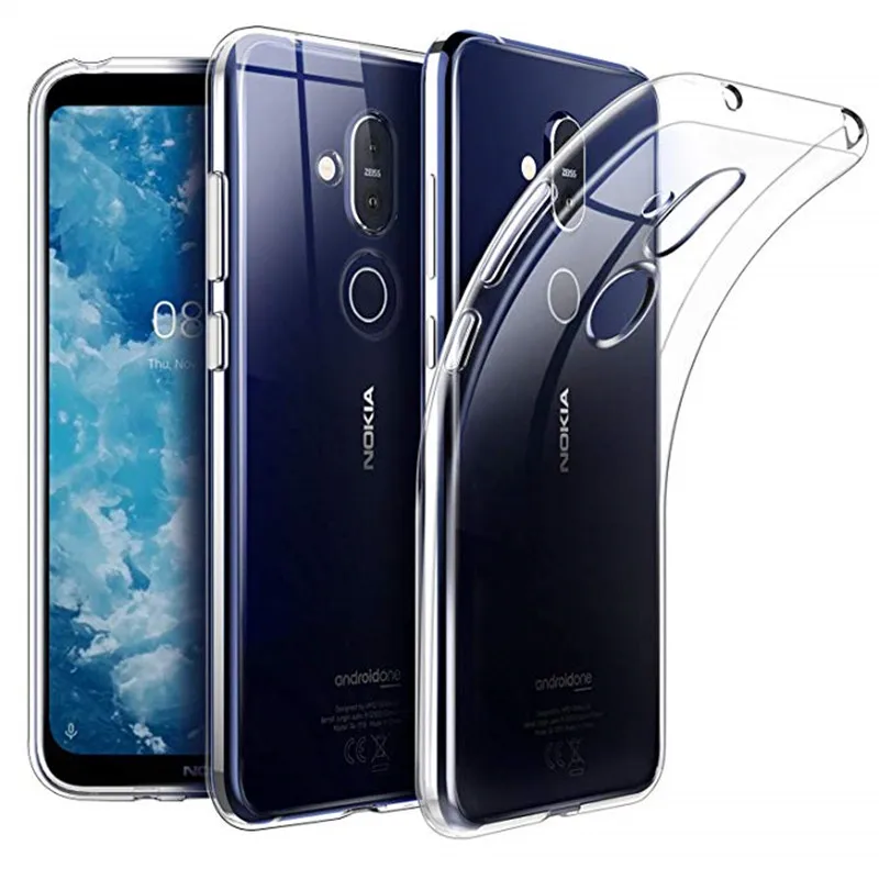 Прозрачный Ультратонкий Мягкий ТПУ чехол для телефона Nokia X5 X6 X7 7 8 9 5 1 plus 6 плюс