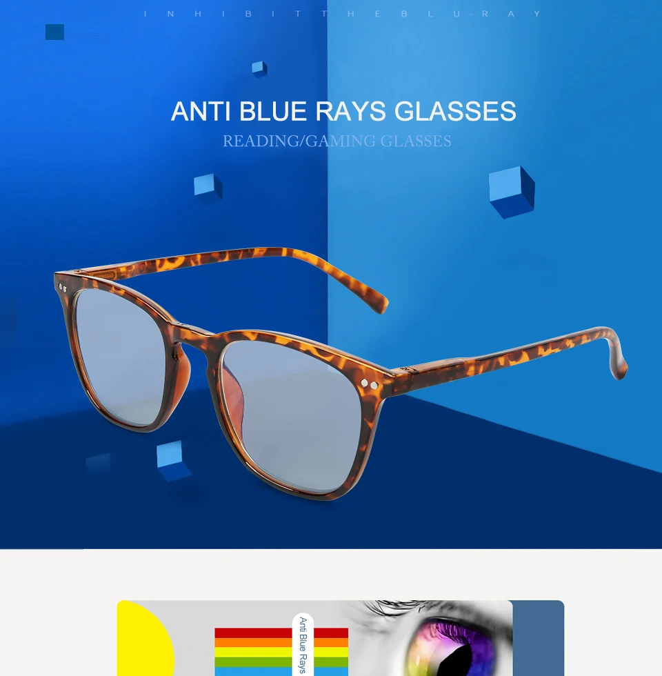 EYEGUARD анти-уменьшающий светильник с синими лучами, унисекс, пружинные петли, компьютерные очки для чтения, защита от УФ-лучей, антибликовые очки