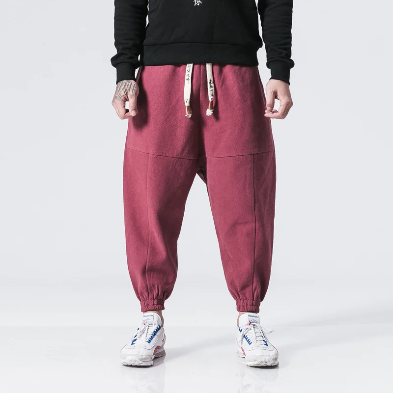 Мужские зимние повседневные штаны из плотного бархата хлопковые льняные брюки