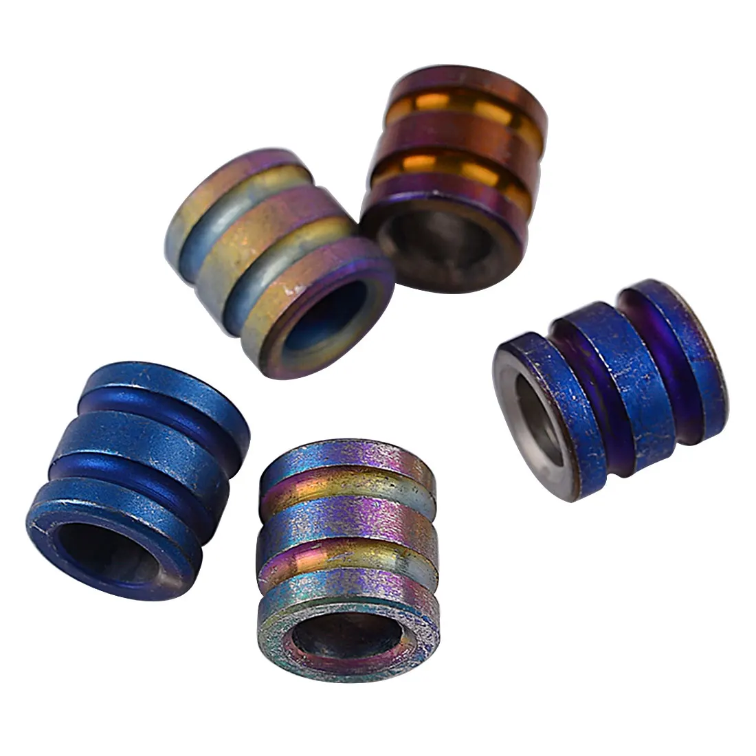 

5Pcs/lot 10mm Titanium TC4 Lanyard Paracord Parachute Cord Beads Long Knife Jewelry Necklace Zipper Pull Dagger Pendant