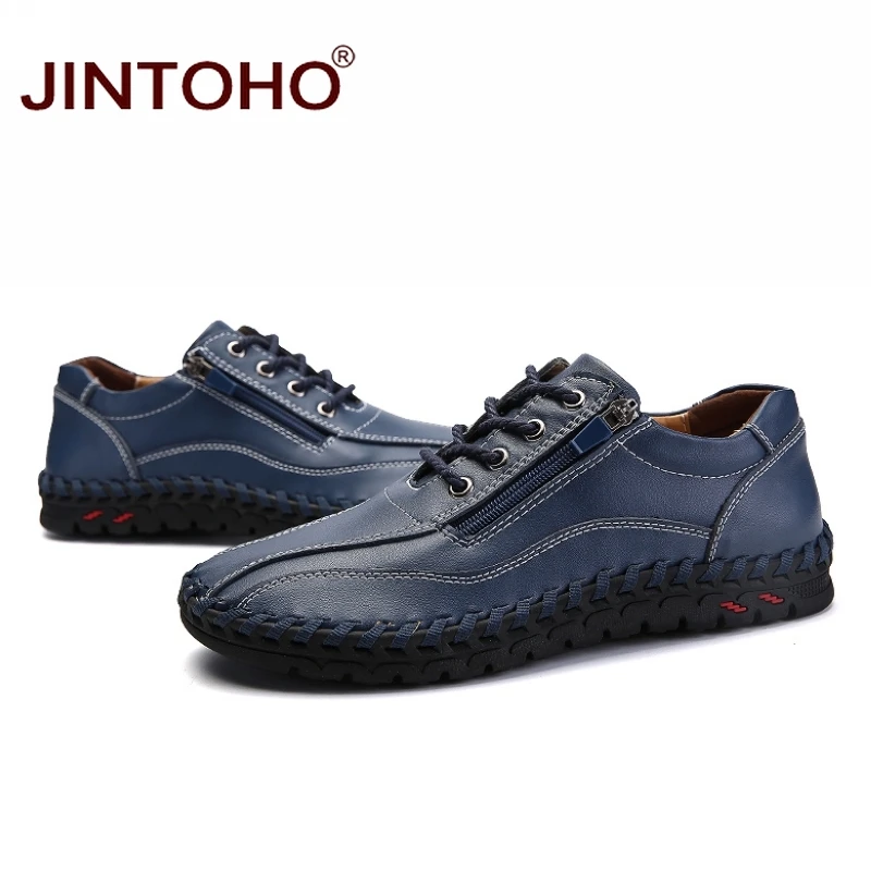 Туфли JINTOHO мужские из натуральной кожи Повседневная модная брендовая