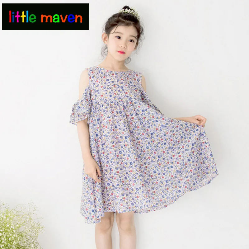 Dresses for Big girls Brief Flower kids clothes baby girl summer Cute Sleeveless Top Toddler holiday robe fille Clothing | Детская