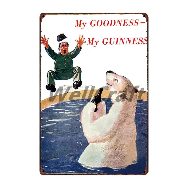 [WellCraft] Guinness рыба птица Солнце металлические знаки постер на стену табличка с