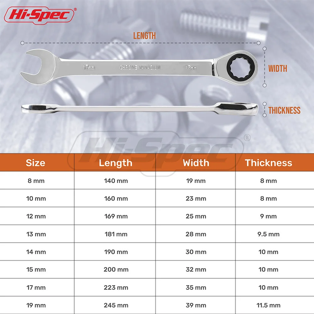 Hi Spec 8 шт. ключи с трещеткой динамометрический ключ трещотка трещетка для головок