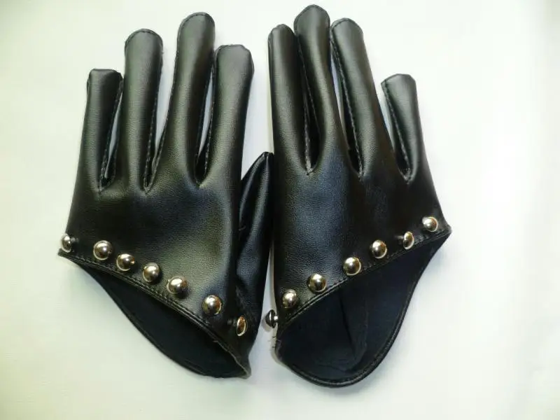 Хорошее качество! Женские кожаные перчатки из ПУ кожи с заклепками Вечерние