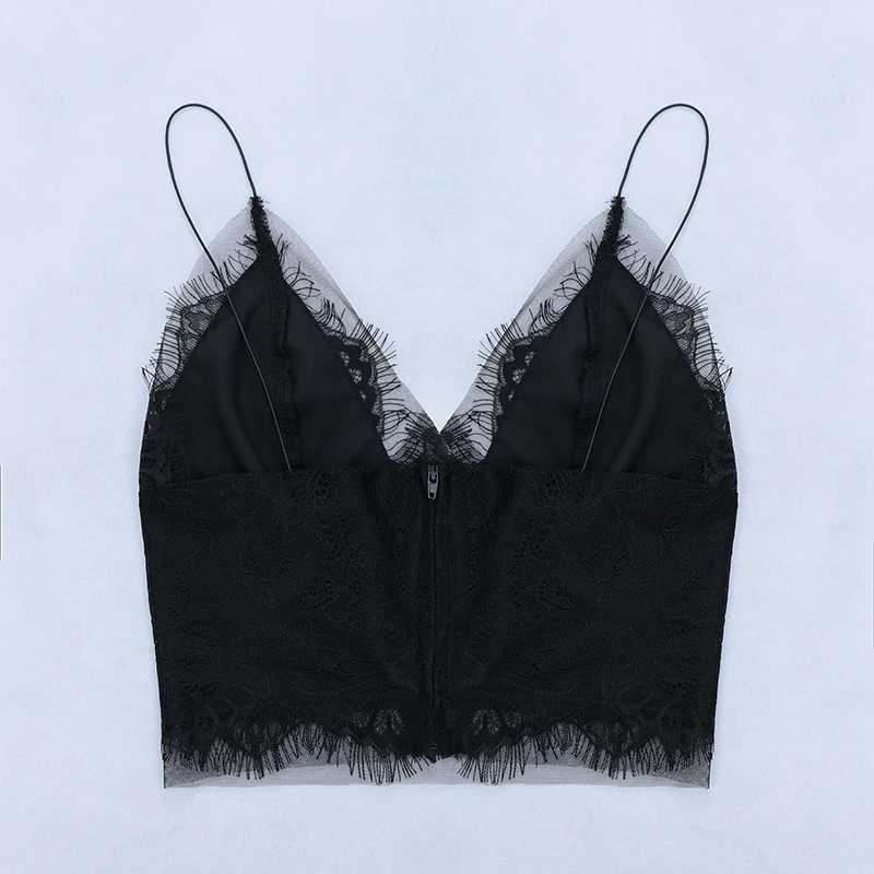 INDRESSME, новинка, Женский облегающий сексуальный топ на бретельках, без рукавов, Кружевной укороченный топ, облегающий, модные, вечерние, клубный Топ