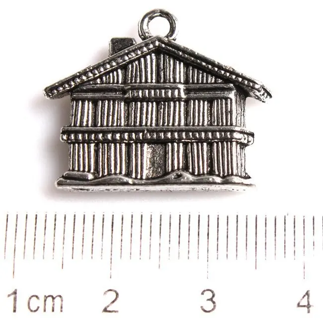 45 pcs/lot европейский стиль дом форма античное серебро тон сплав подвески-талисманы