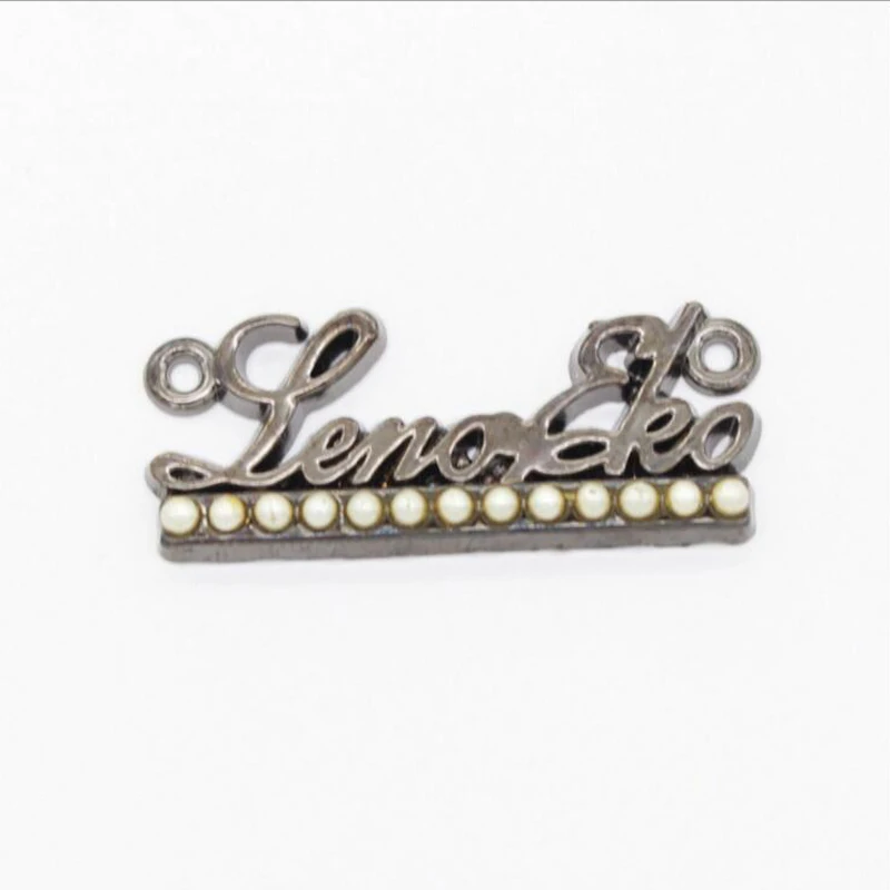 

zinc alloy Embossed Golden Letters Metal label clothing decorative hand sewing tags custom 13mm *32mm customized labels sewing