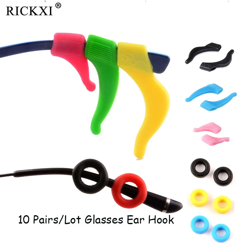 10Pairs/lot Anti Slip Silicone Glasses Ear Hooks For Kids And Adults Round Grips Eyeglasses Sports Temple Tips Soft Ear Hook