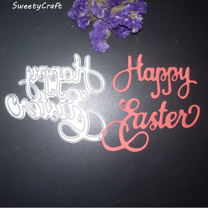 Stamps Dies Scrapbooking Happy Easter Letter Frame Metal Cutting Craft Card Making Photo Album Embossing Stencils Die Cuts | Дом и сад