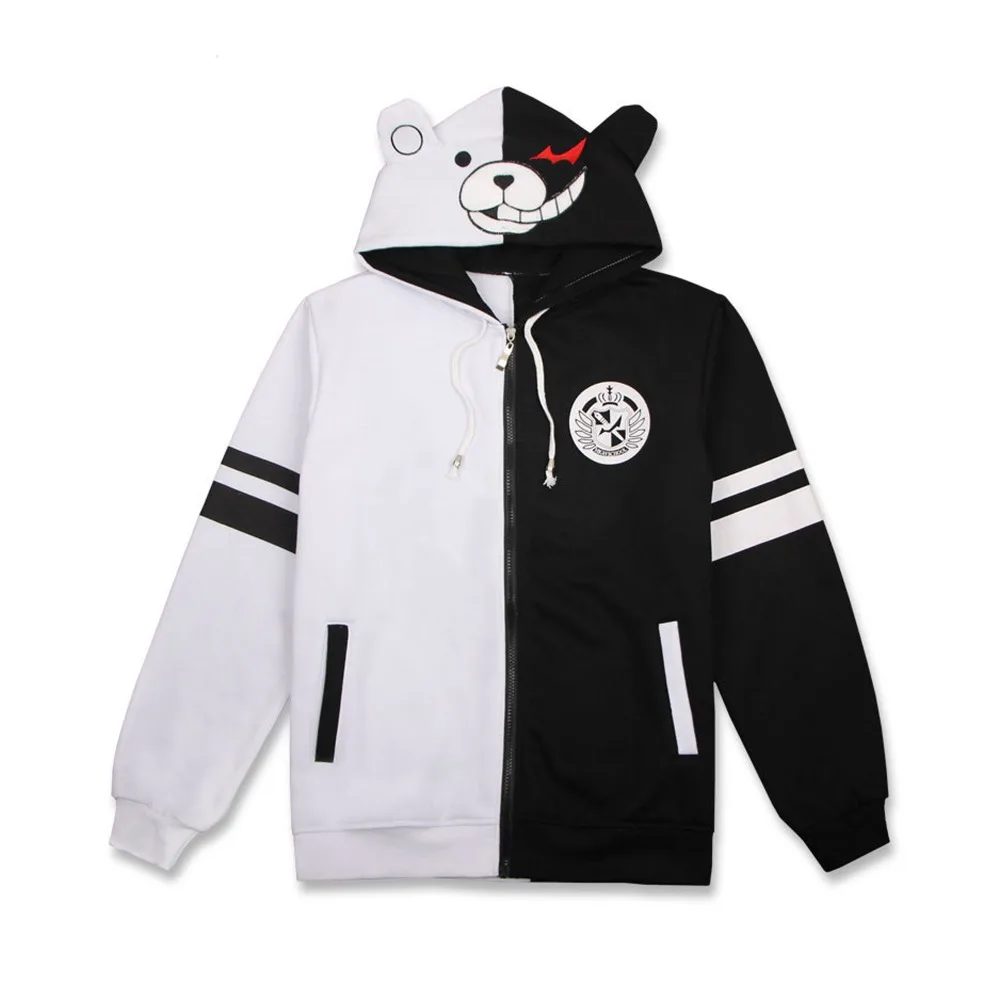 VEVEFHUANG взрослых унисекс аниме Danganronpa Monokuma хлопок толстовка с капюшоном куртка костюмы косплей для женщин и мужчин