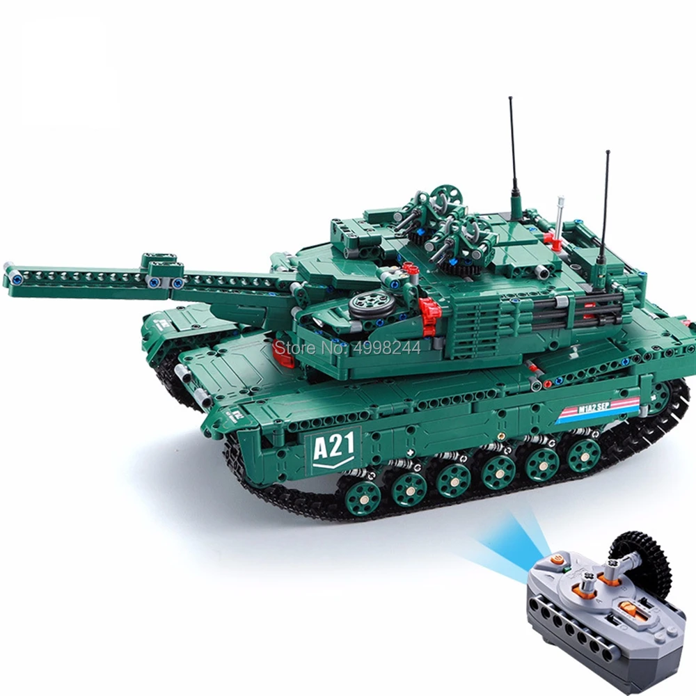 1498 шт. m1a2 technic военный пульт дистанционного управления rc основной танк может