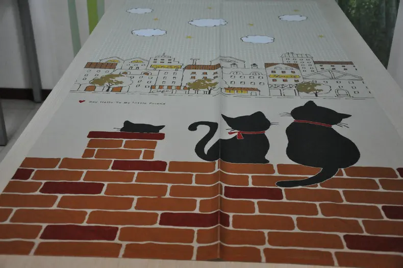 Хороший занавес s Lovely cats watch your home занавес высокого качества tricot пряжа печать двери занавес кухня занавеска для окон