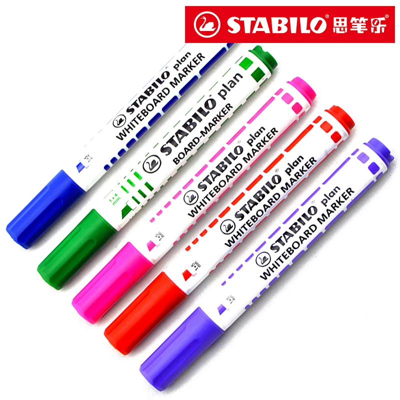 5pcs Stabilo 641 Round Head Whiteboard Pen Color Teaching Erasable Dry Erase Markers Office &amp School Supplies | Канцтовары для