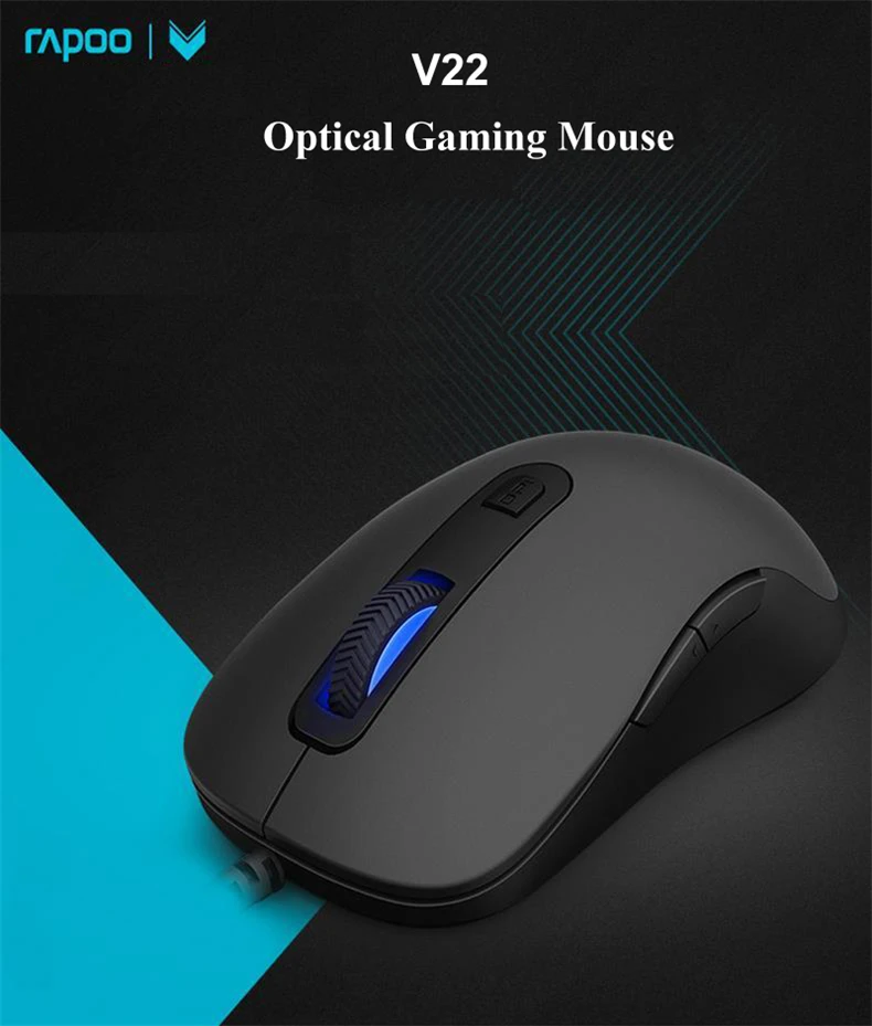 Новая программируемая игровая мышь Rapoo V22/v220, 3000 dpi, 7 кнопок, с подсветкой, USB, Проводная оптическая мышь для геймера, для ПК, компьютера, ноутбука