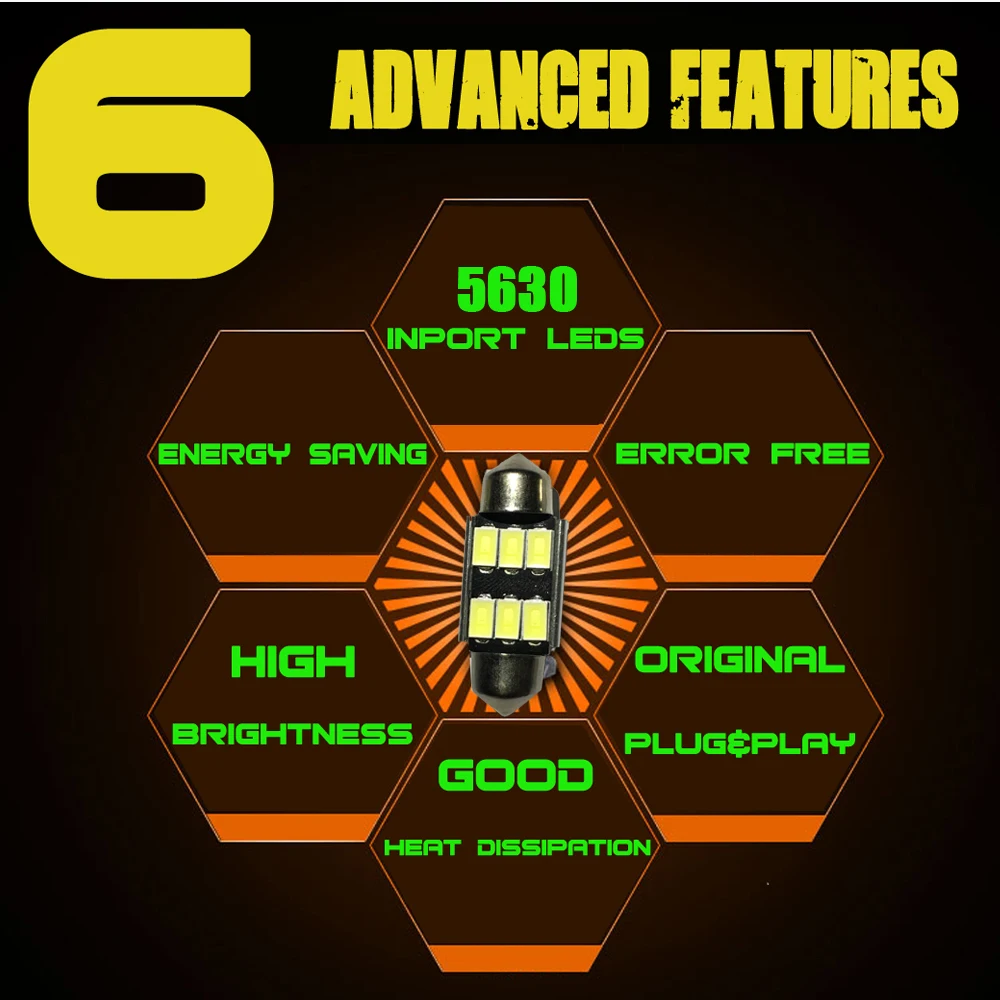 10 шт. Премиум Canbus Белый без ошибок LED Интерьер Карта сигнальный свет комплект для