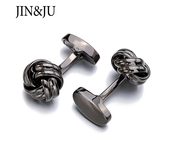 JIN& JU металлические запонки в форме узла праздничный подарок на день для мужчин s Запонки дизайн узлы мужские запонки для французских рубашек запонки gemelos