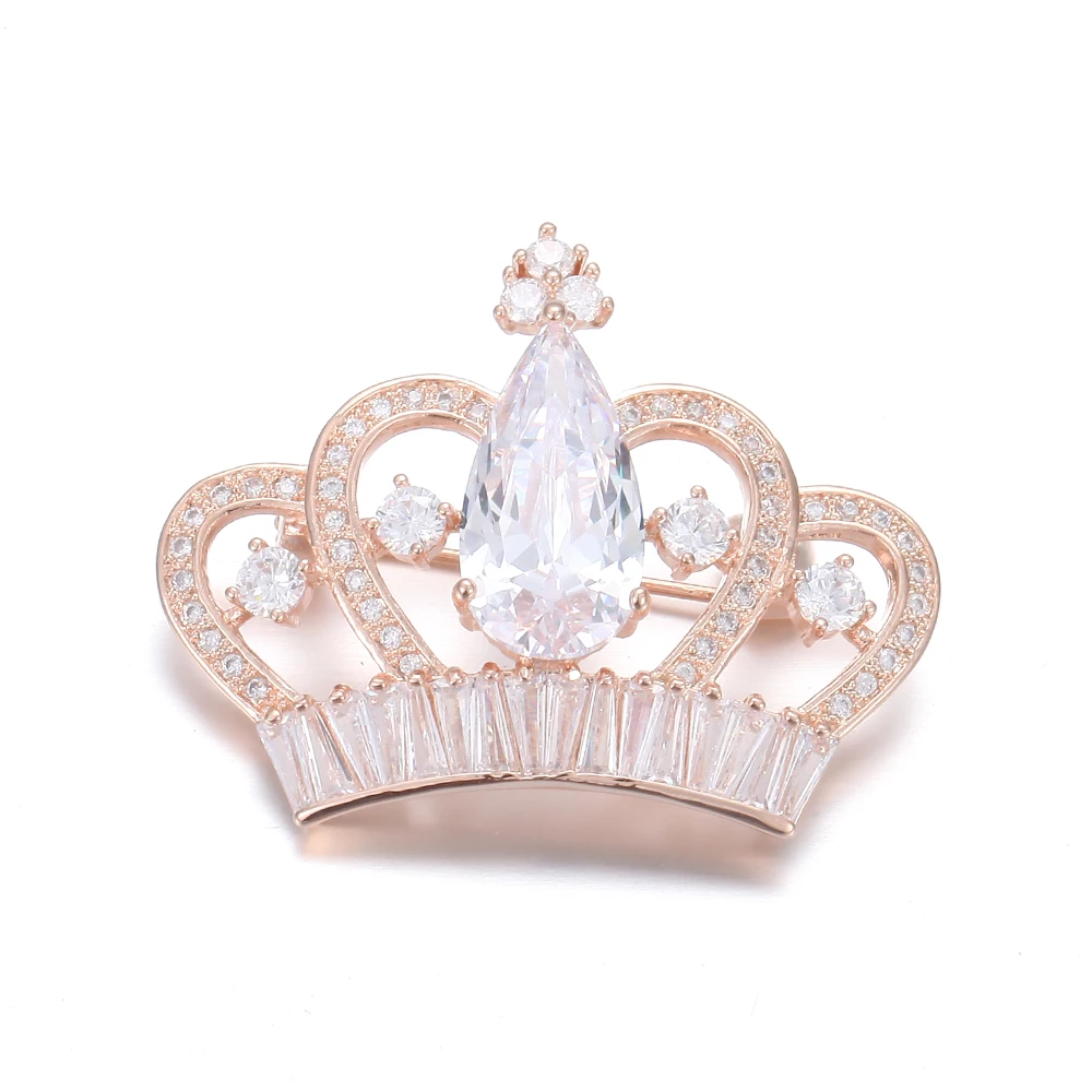Женская брошь в форме короны King Cap с кубическим цирконием свадебное платье модные