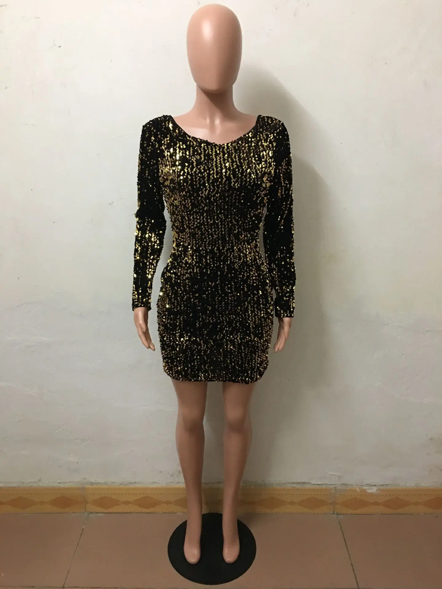 Модные женские bodycon блеск блесток красное платье Сексуальная спинки с длинным рукавом vestidos vestido платья для вечеринок Украина одежда sukienki