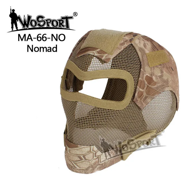 MA-66-NO WoSporT Пейнтбол защитные маски для лица металлическая сетка покрытие для лица большое видение Рогатка военный пистолет Пейнтбол спортивные аксессуары - Цвет: MA-66-NO