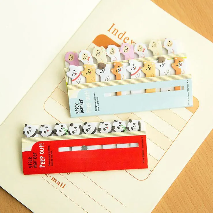 

120 Sheets Korean Kawaii Cartoon Animal Paper Bookmark Decorative File Notebook Book Sticky Memo Marker Point Flags Stationery