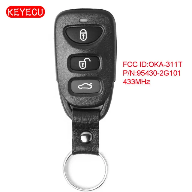 

Keyecu Upgraded Remote Car Key Control Fob 3B 433MHz for KIA Optima 2010-2011 FCC ID: OKA-311T, P/N: 95430-2G101