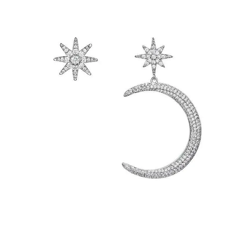 Earrings Jewelry Dangle Moon C Star Diamante Crystal Drop Rhinestone Ear | Украшения и аксессуары