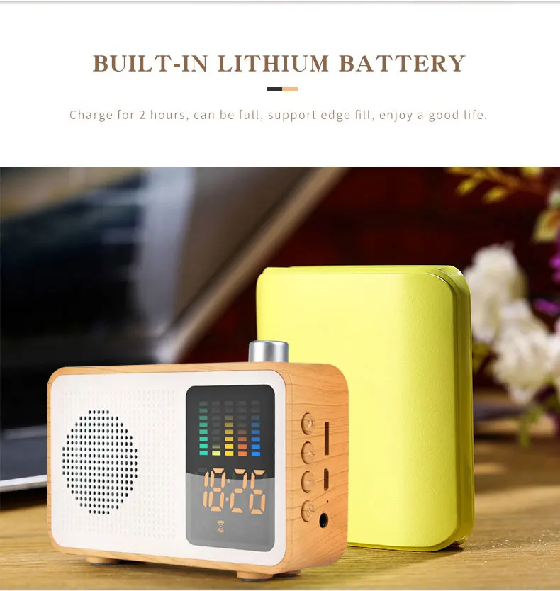 Высокое качество Creatives 3 в 1 будильник с подзарядкой bluetooth динамик FM радио Поддержка AUX TF карта Настольный будильник цифровые часы