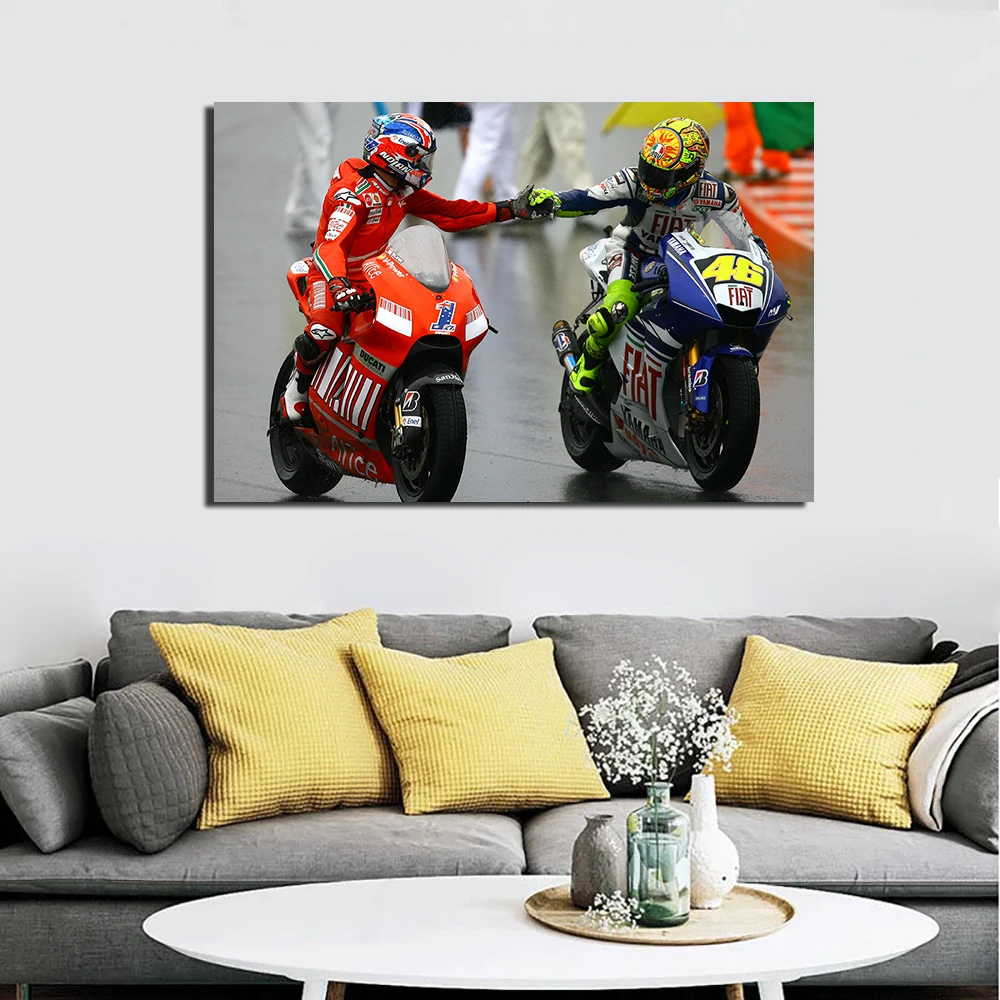 Ducati Yamaha гоночный мотоцикл настенные художественные плакаты холст ткань печать для домашнего декора живопись