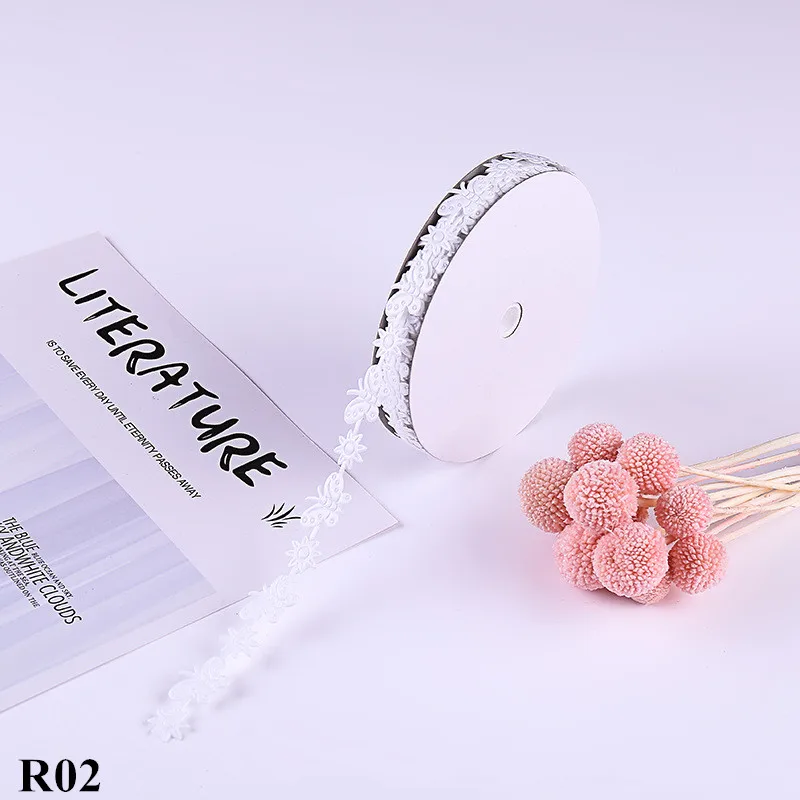 R02 5 ярдов/лот 15 мм кружевная лента бабочки вышитые ткани DIY Свадебные украшения кружева отделка Швейные аксессуары цветы - Цвет: R02