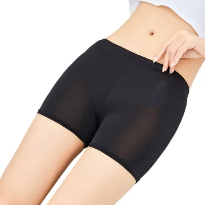 Шорты Боксеры Женские однотонные с кружевной отделкой со средней