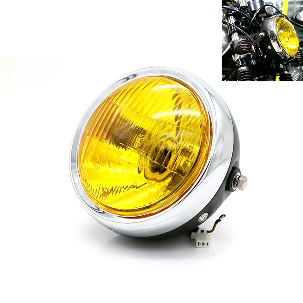 Для CG125 Harley Кафе Racer Honda Мотоцикл Ретро металлическая сетка галогенные аксессуары для освещения передняя фара кронштейн