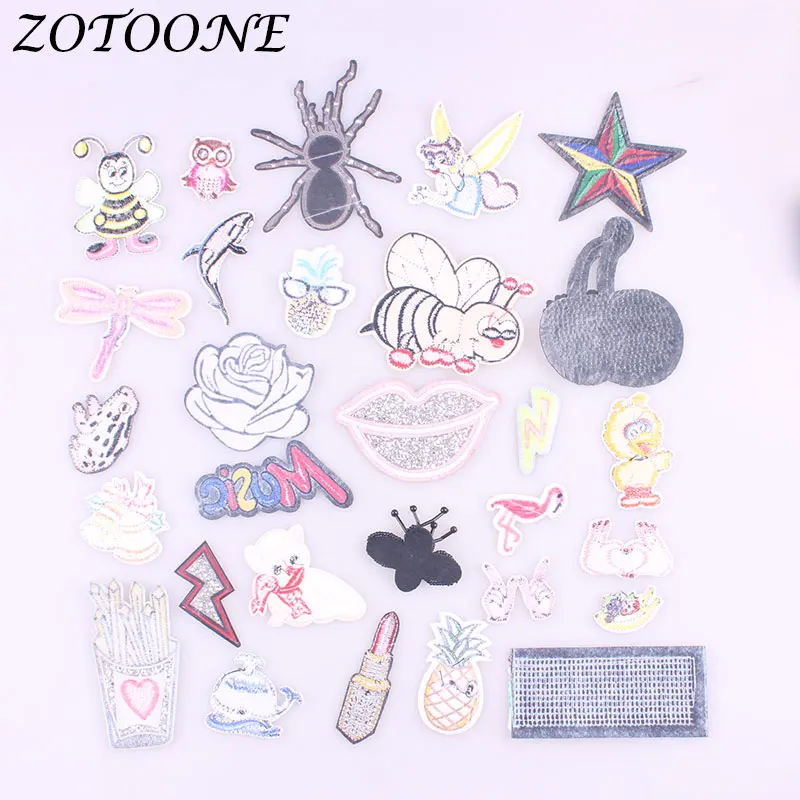 ZOTOONE Фламинго цветок Реверсивный блестящие нашивки гладить на патчи для одежды