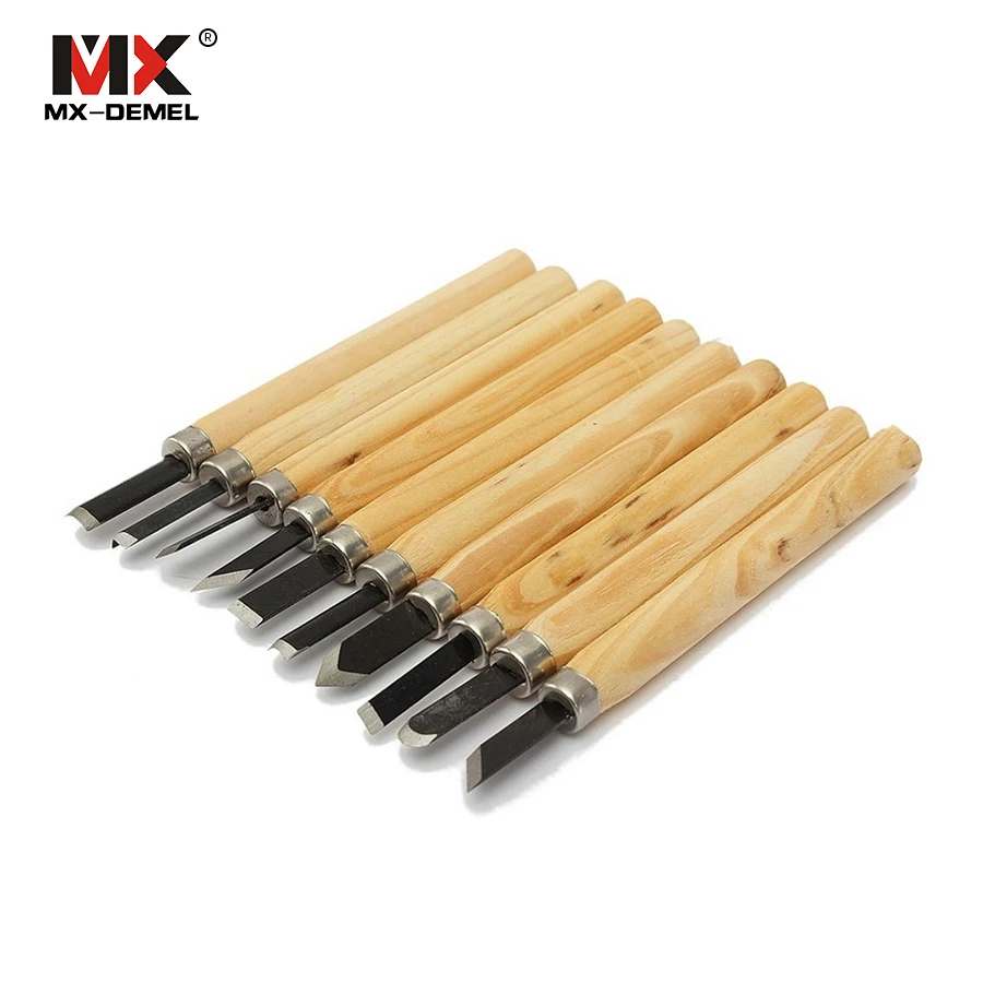 10 шт. набор резьбы по дереву долото с деревянной ручкой ручной инструмент DIY