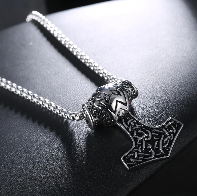 Ожерелье из нержавеющей стали для мужчин огромный Молот Тора Mjolnir амулет Викинга