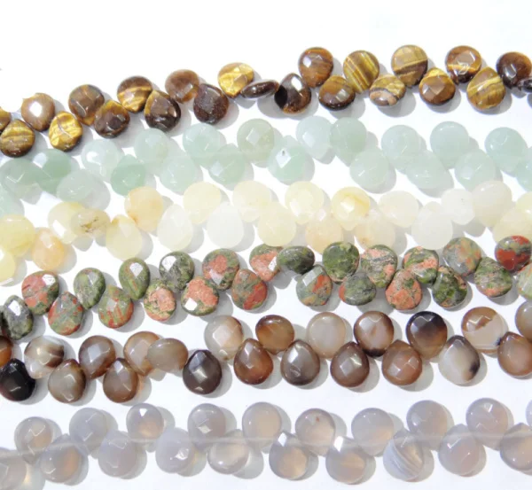 natural tiger eye agates Opalite Quartz crystal stone faceted Water Drop shape beads 10*12mm for diy jewelry making 33pcs | Украшения и