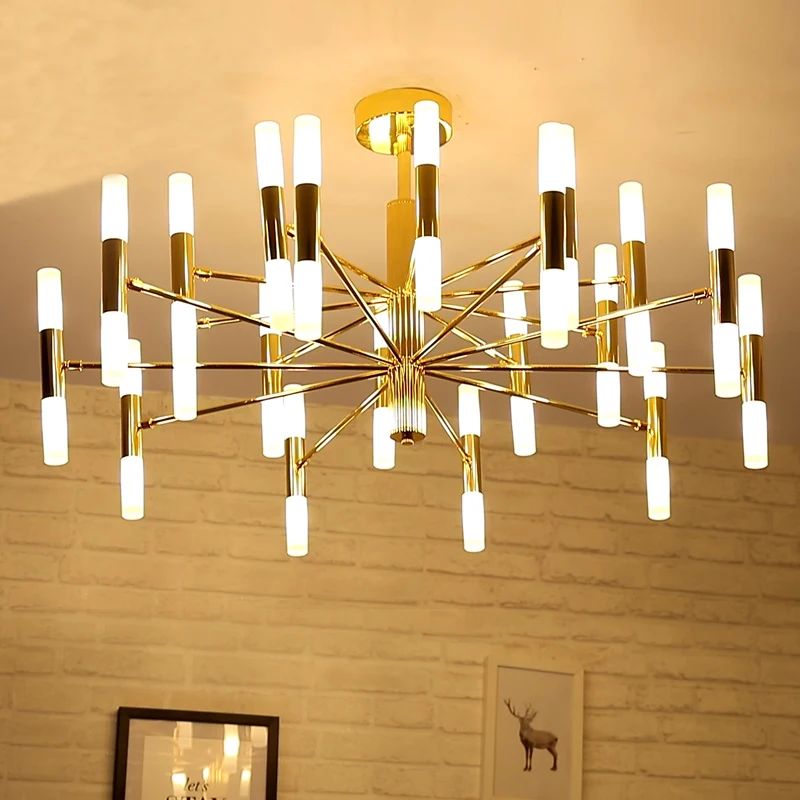 

Post-modern designer personality LED living room chandelier Nordic bedroom crystal glass restaurant lighting creative lighting