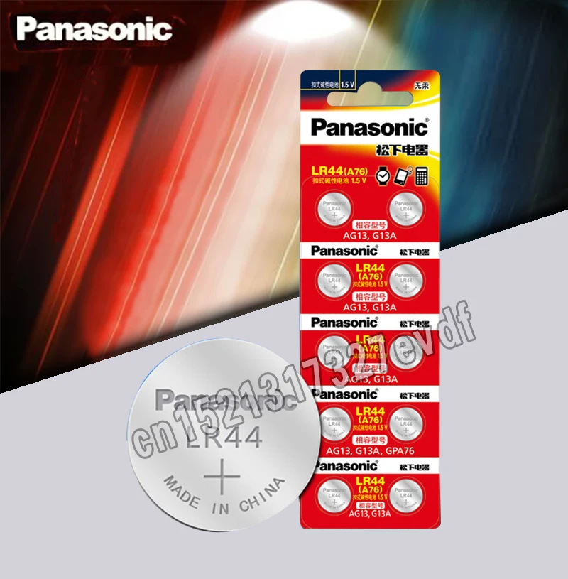 Panasonic 10 шт. 1 5 в Кнопочная батарея lr44 литиевые монетные батареи A76 AG13 G13A LR44 LR1154 357A SR44