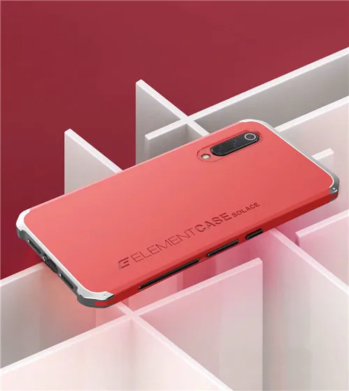 red and silver Алюминиевый металлический бампер чехол для телефона для Xiaomi Mi 9 Coque 360 полная гибридная Броня матовая PC задняя крышка для Xiaomi Mi 9 чехол противоударный - Цвет: red and silver
