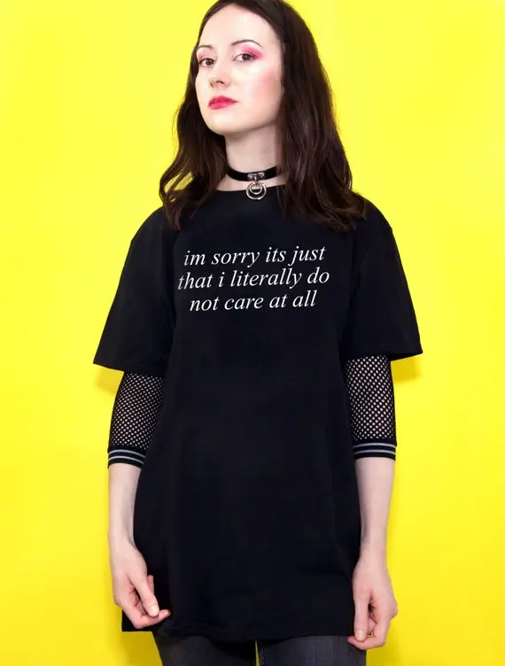 Sugarbaby, извините за то, что я буквально не беспокоюсь вообще-футболка, модные топы унисекс, черные, белые, серые топы, Прямая поставка