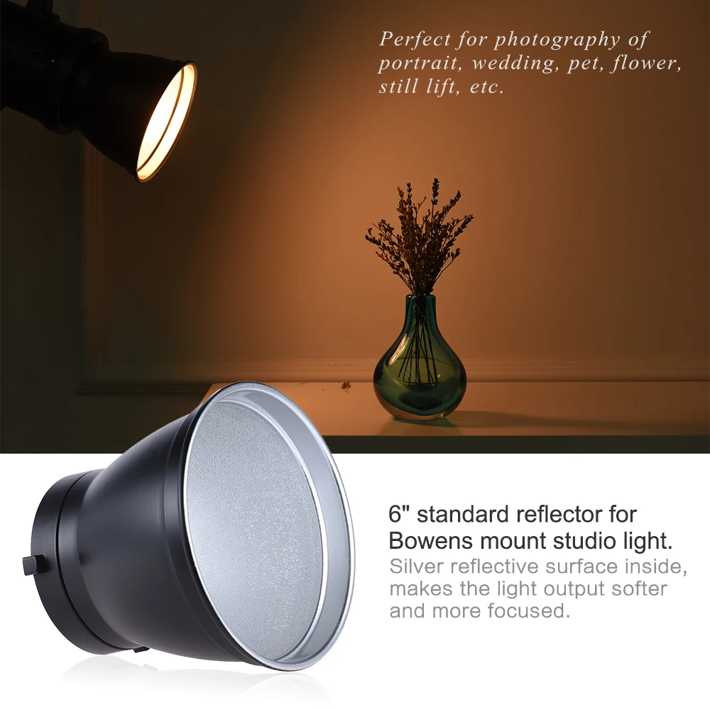 Стандартный отражатель для студийной вспышки Bowens 6 дюймов|studio accessories|diffuser lamp